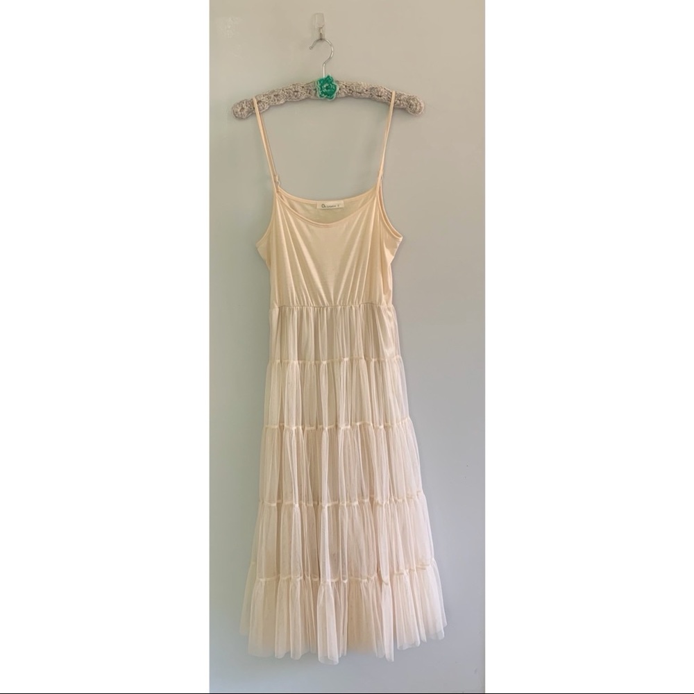 COPY - Size large midi tulle cream dress